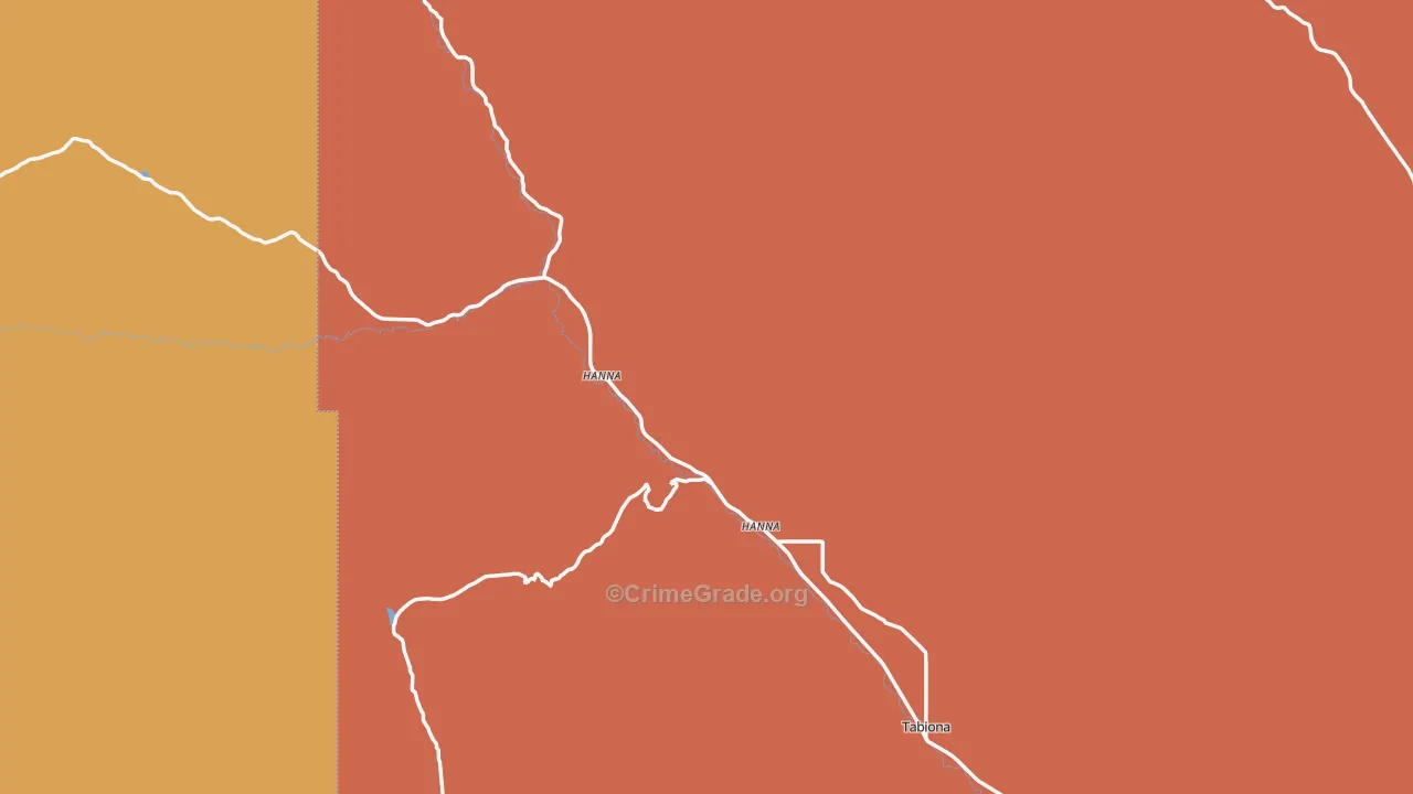 Hanna, UT Map of Murder Rates
