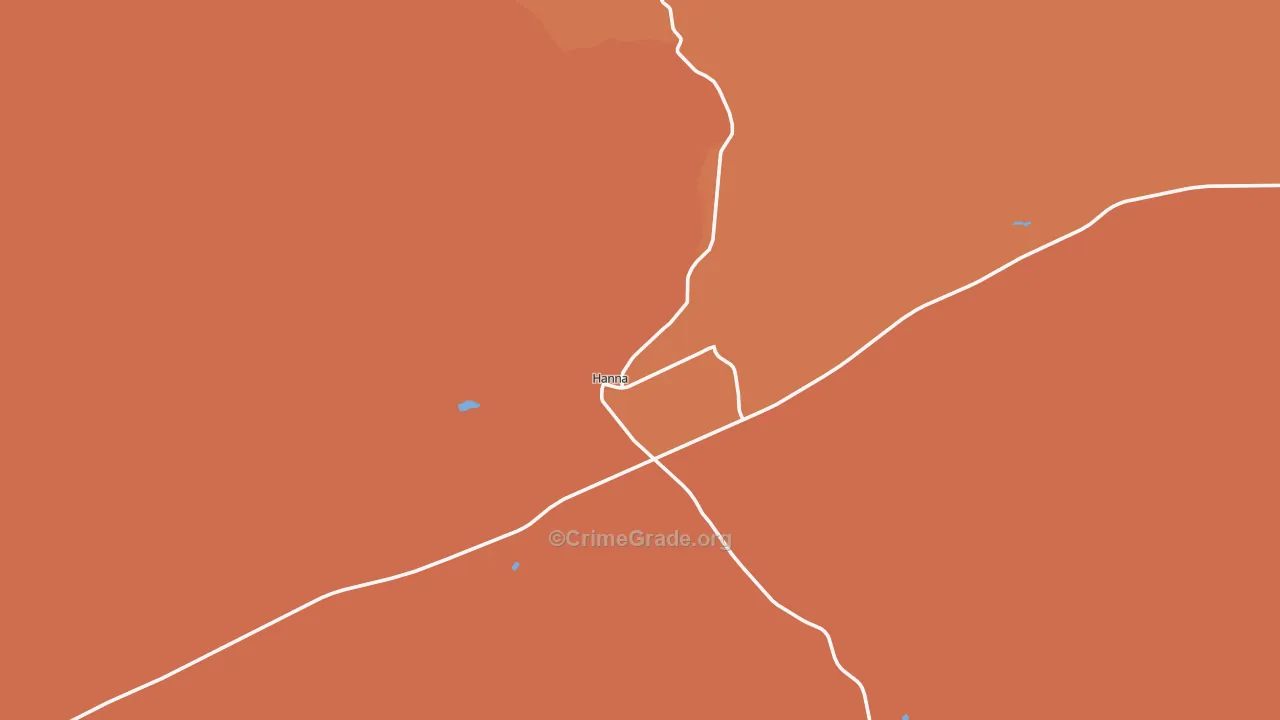 Hanna, WY Map of Murder Rates