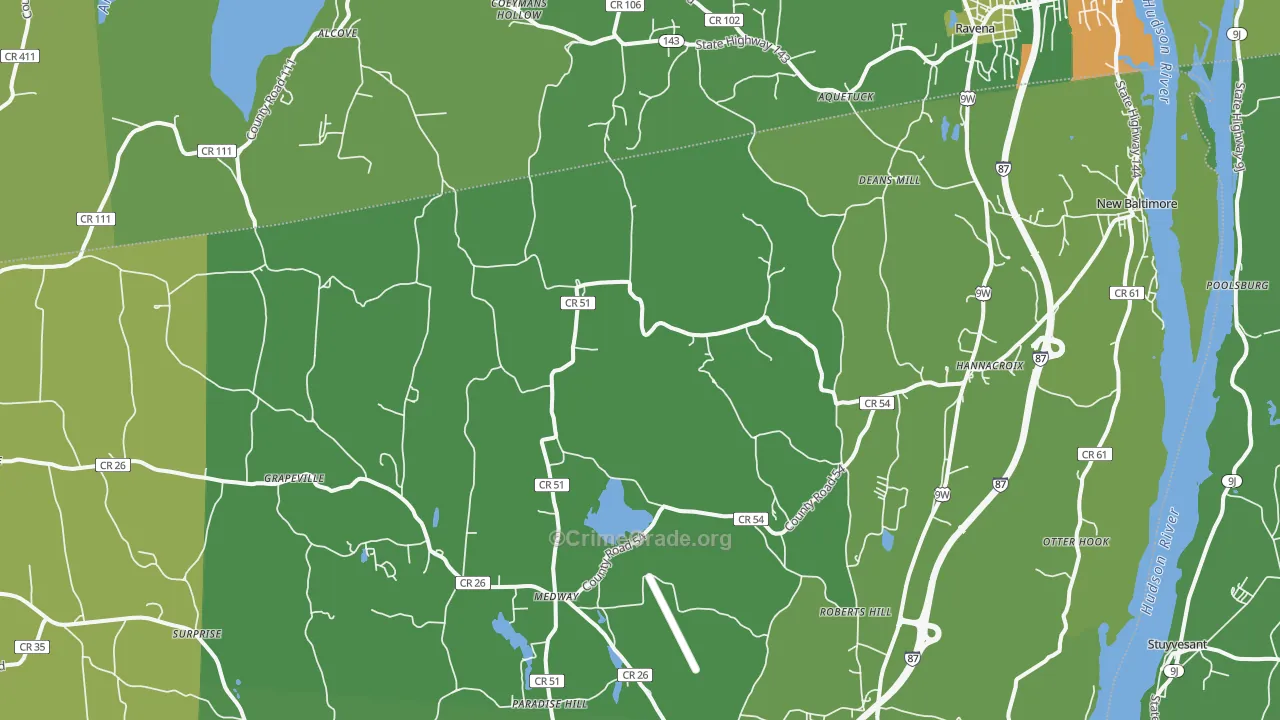 Hannacroix, NY Map of Murder Rates