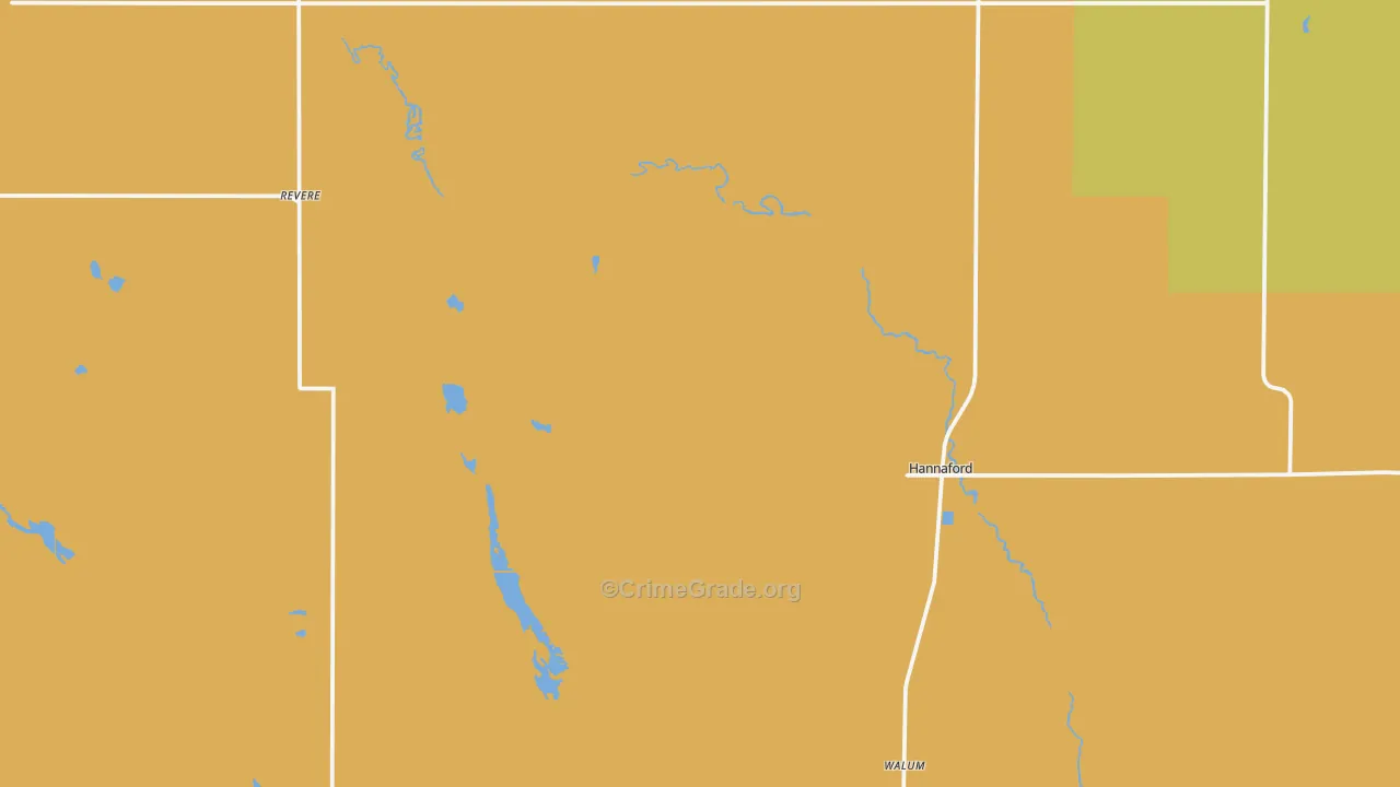 Hannaford, ND Map of Murder Rates