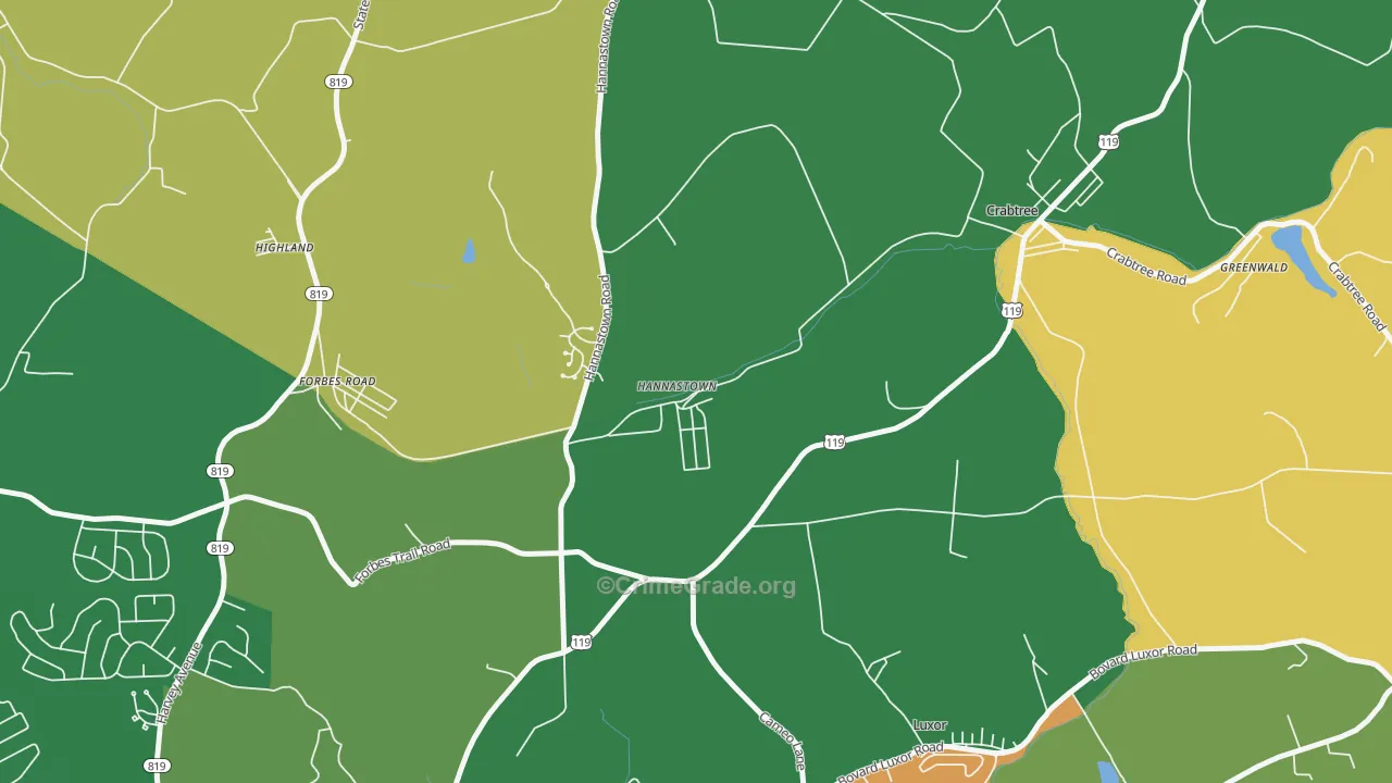 Hannastown, PA Map of Murder Rates