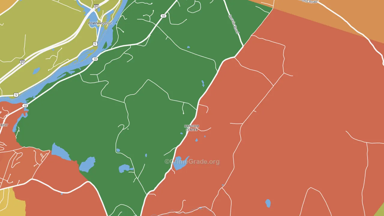 Hanover Center, NH Map of Murder Rates