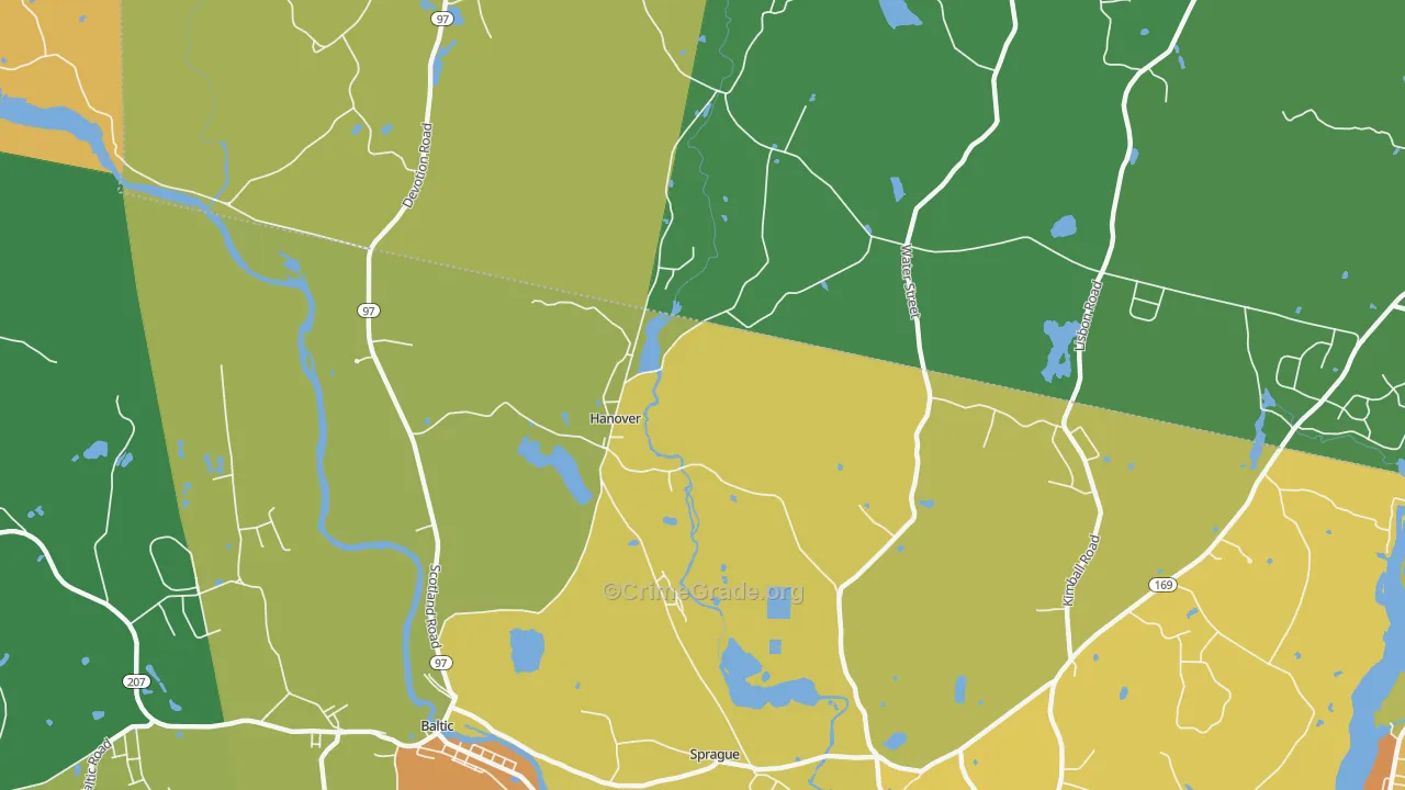 Hanover, CT Map of Murder Rates