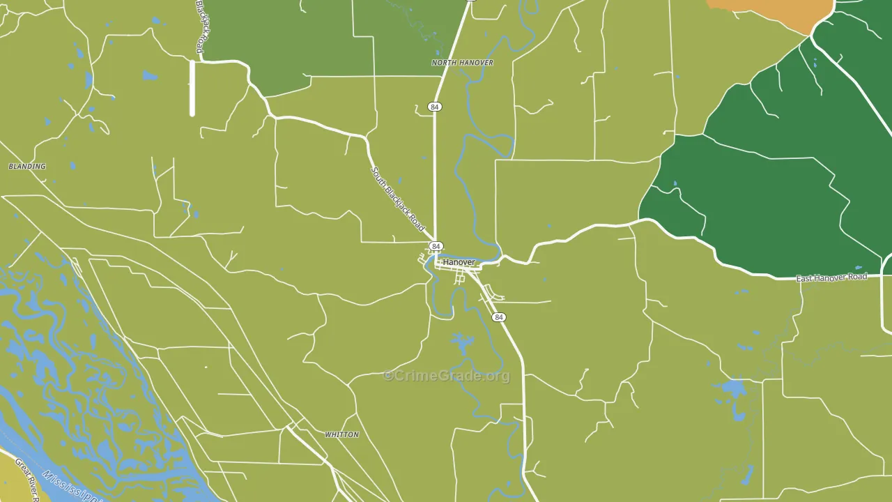 Hanover, IL Map of Murder Rates