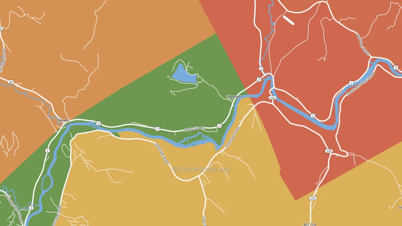 Hanover, ME Map of Murder Rates