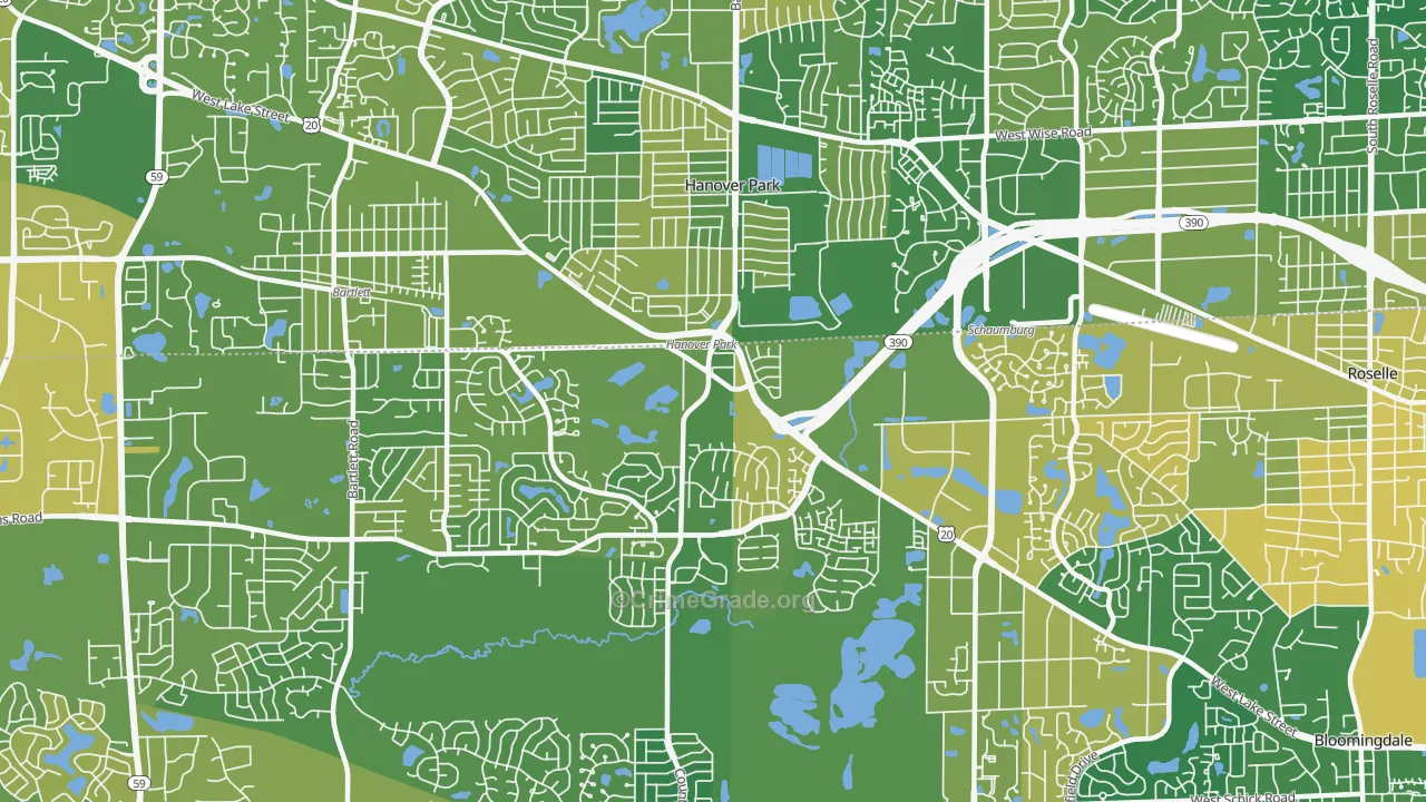 Hanover Park, IL Map of Murder Rates