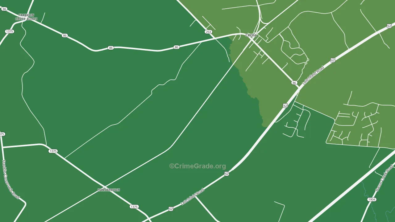 Hansbrough, KY Map of Murder Rates