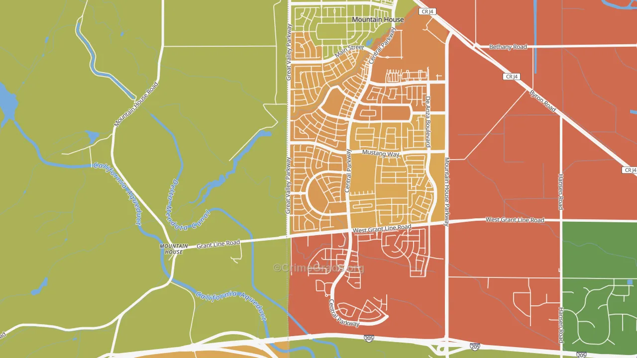 Hansen, Mountain House, CA Map of Murder Rates