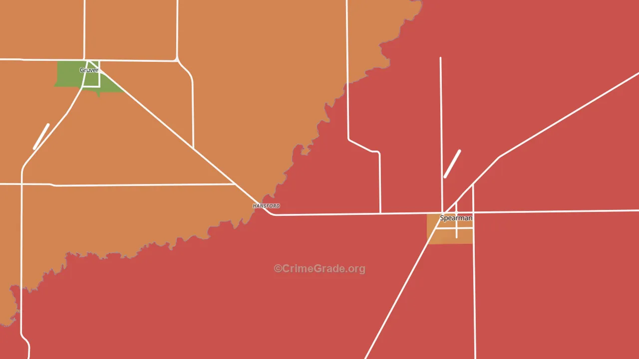 Hansford County, TX Map of Murder Rates