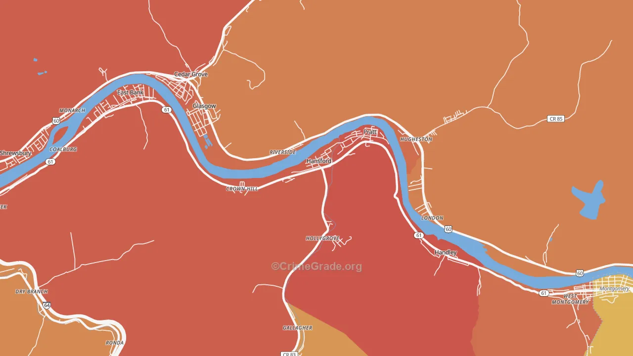 Hansford, WV Map of Murder Rates