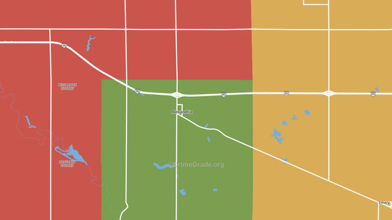 Hanson County, SD Map of Murder Rates