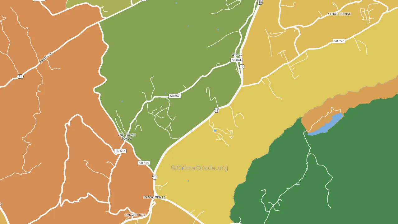 Hansonville, VA Map of Murder Rates