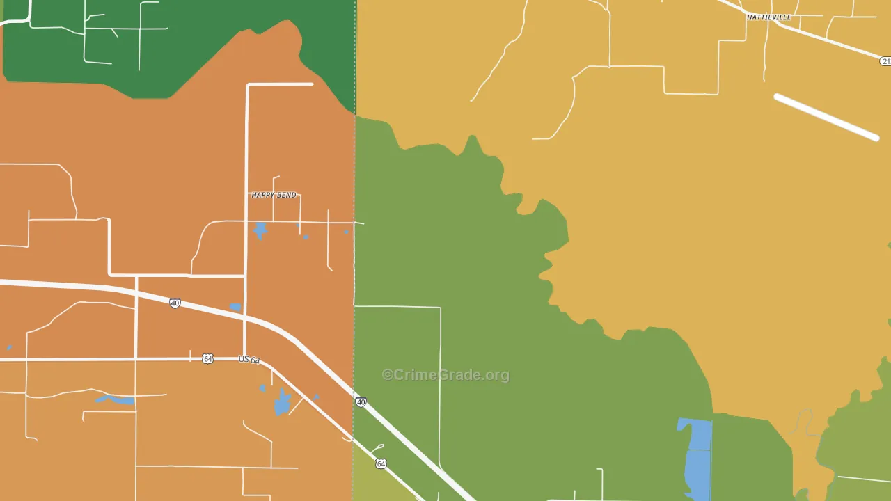 Happy Bend, AR Map of Murder Rates