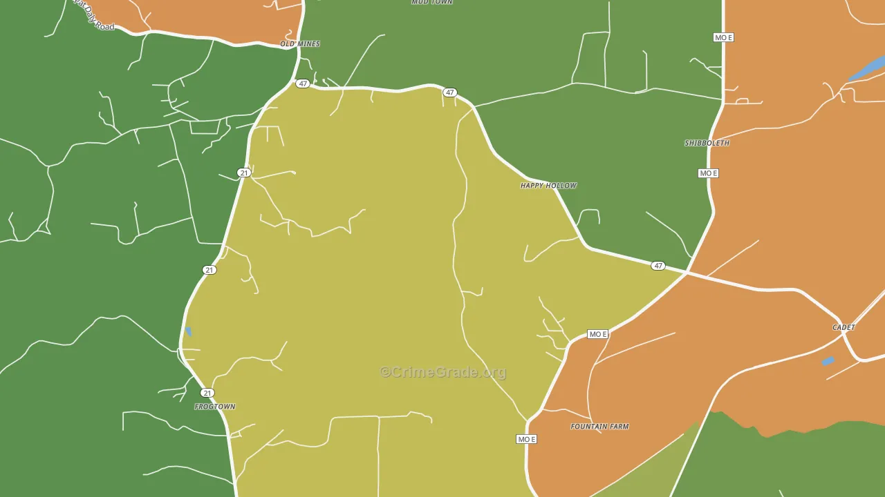 Happy Hollow, MO Map of Murder Rates
