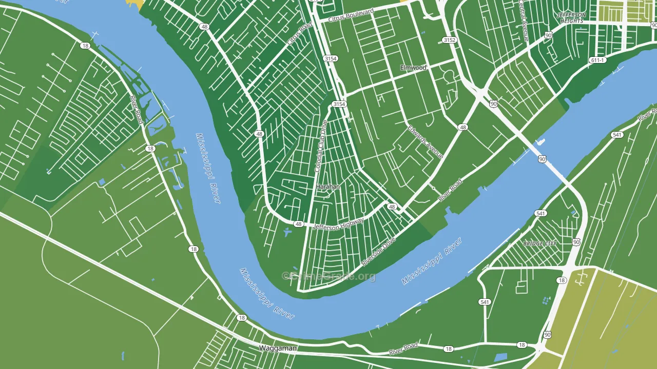 Harahan, LA Map of Murder Rates