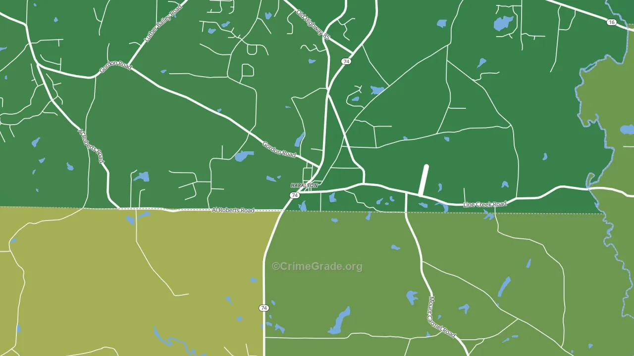 Haralson, GA Map of Murder Rates