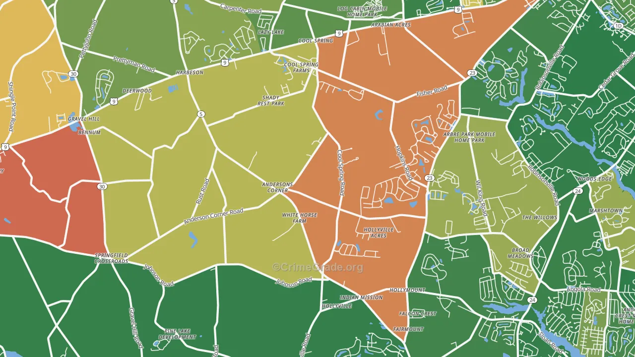 Harbeson, DE Map of Murder Rates