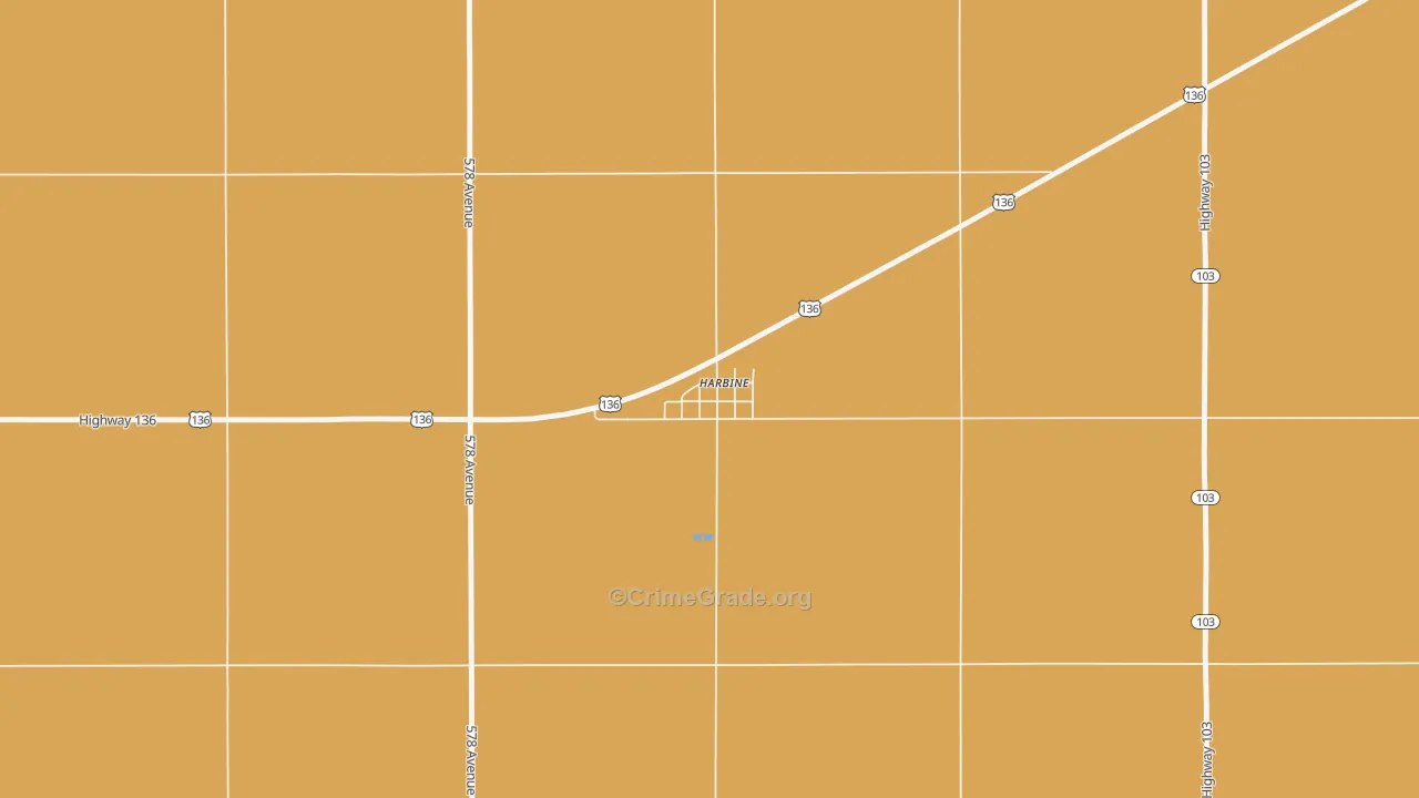 Harbine, NE Map of Murder Rates