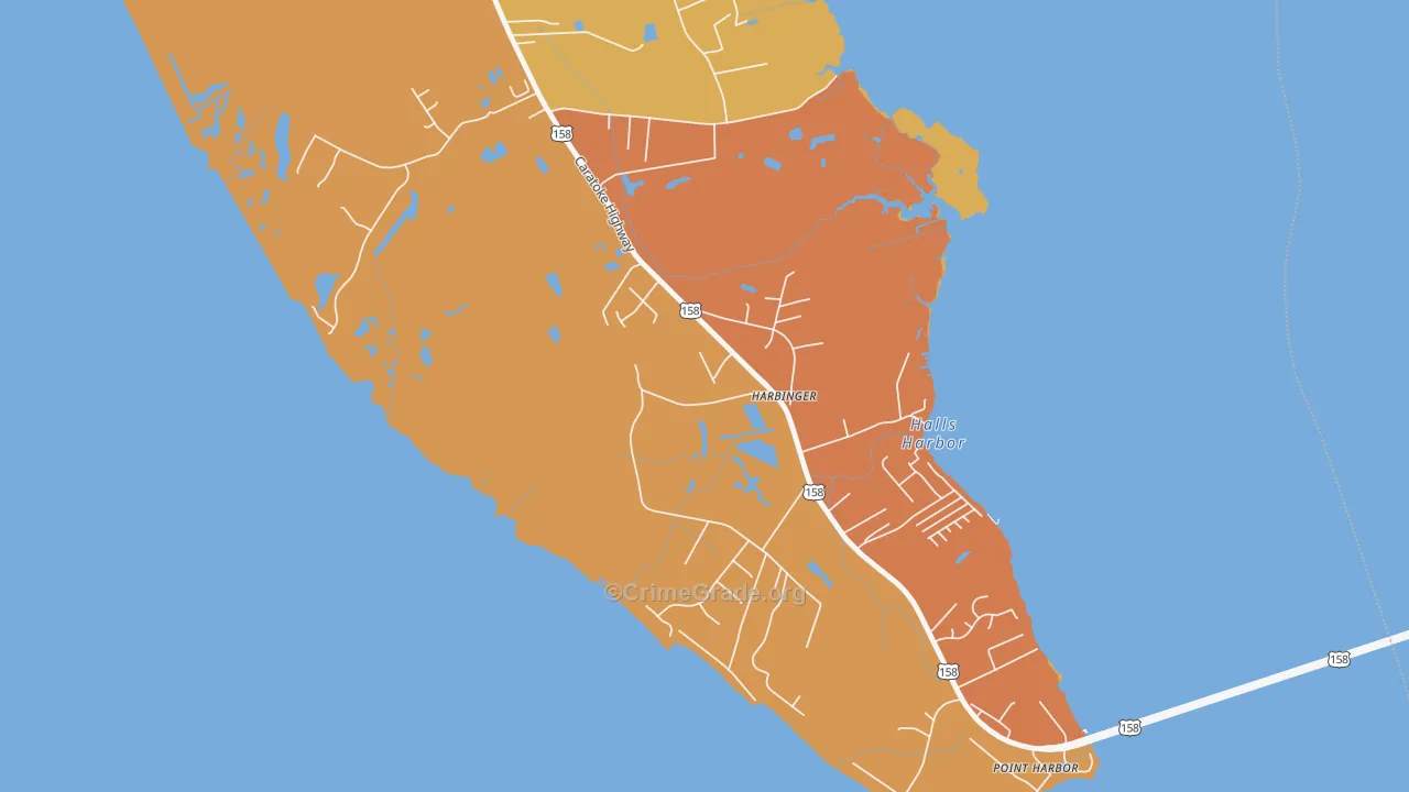 Harbinger, NC Map of Murder Rates