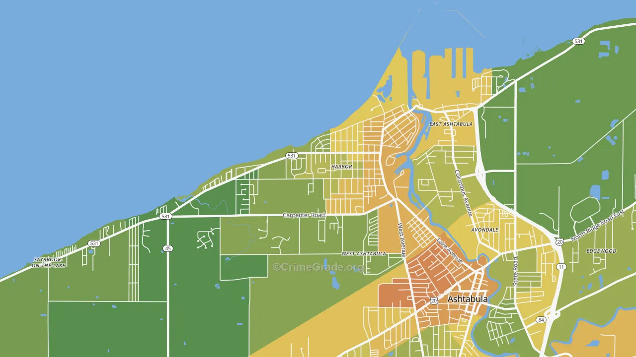 Harbor, Ashtabula, OH Map of Murder Rates