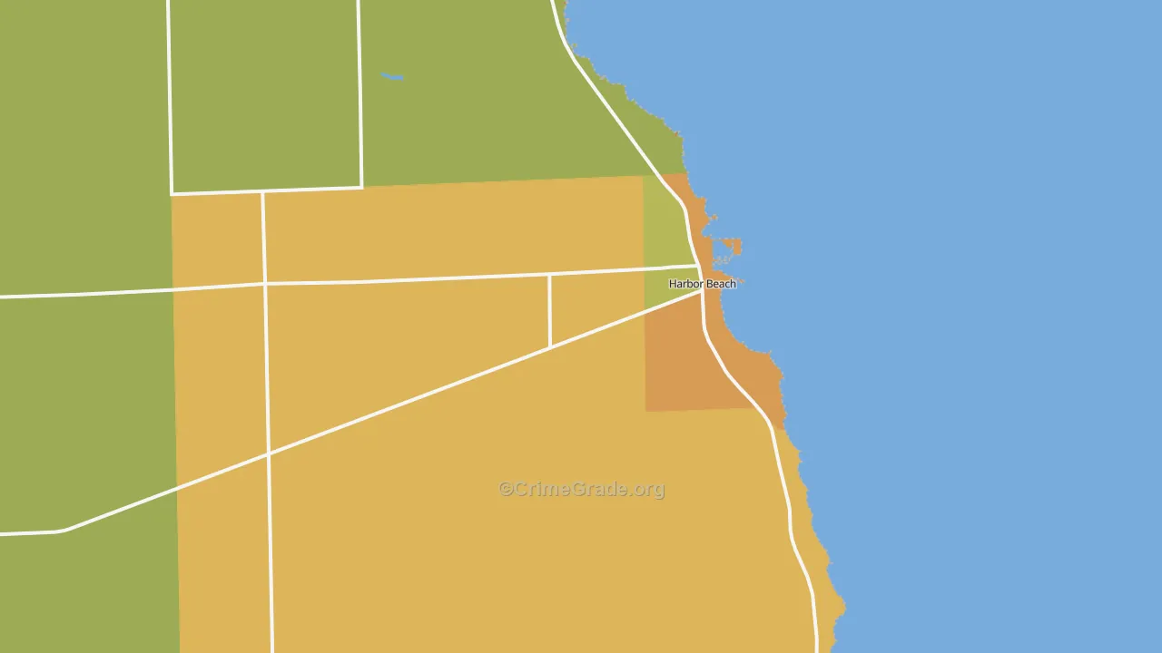 Harbor Beach, MI Map of Murder Rates