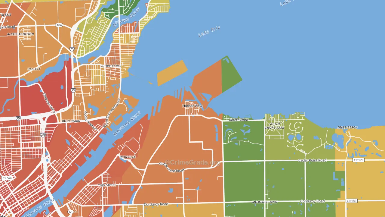 Harbor View, OH Map of Murder Rates