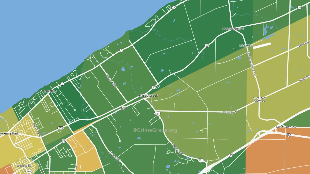 Harborcreek, PA Map of Murder Rates
