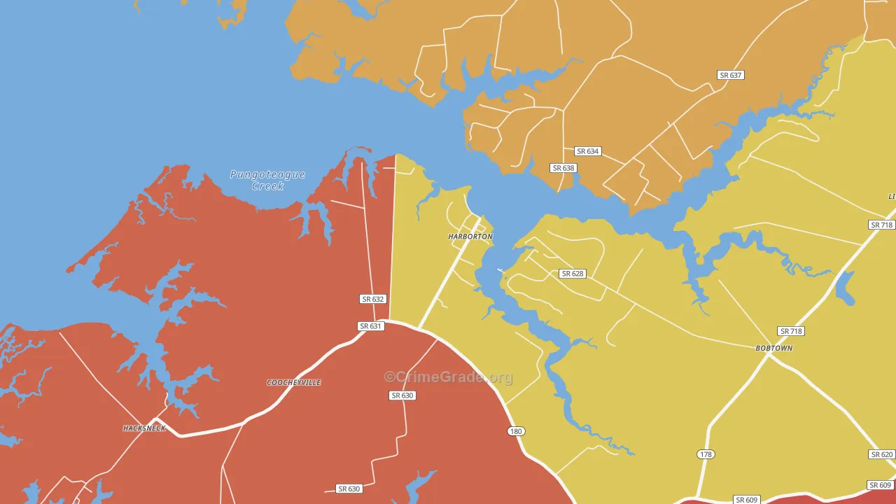 Harborton, VA Map of Murder Rates