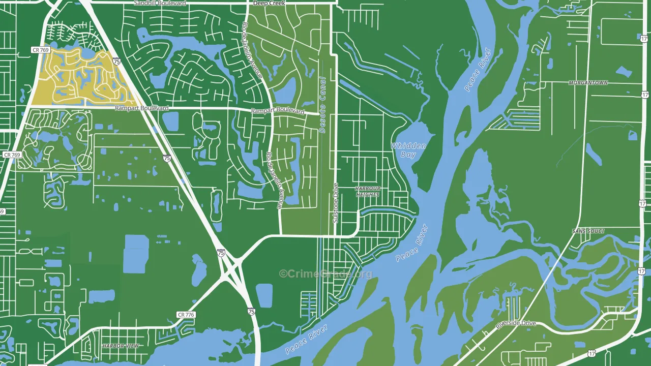 Harbour Heights, FL Map of Murder Rates