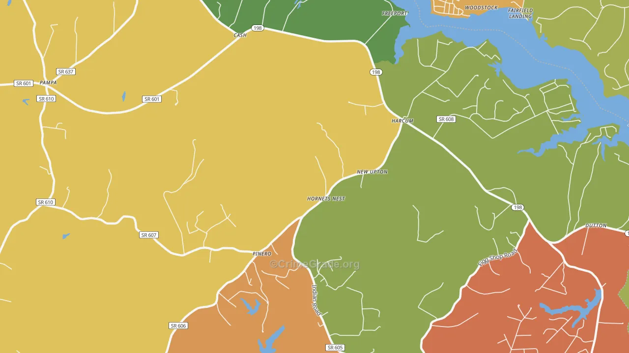 Harcum, VA Map of Murder Rates