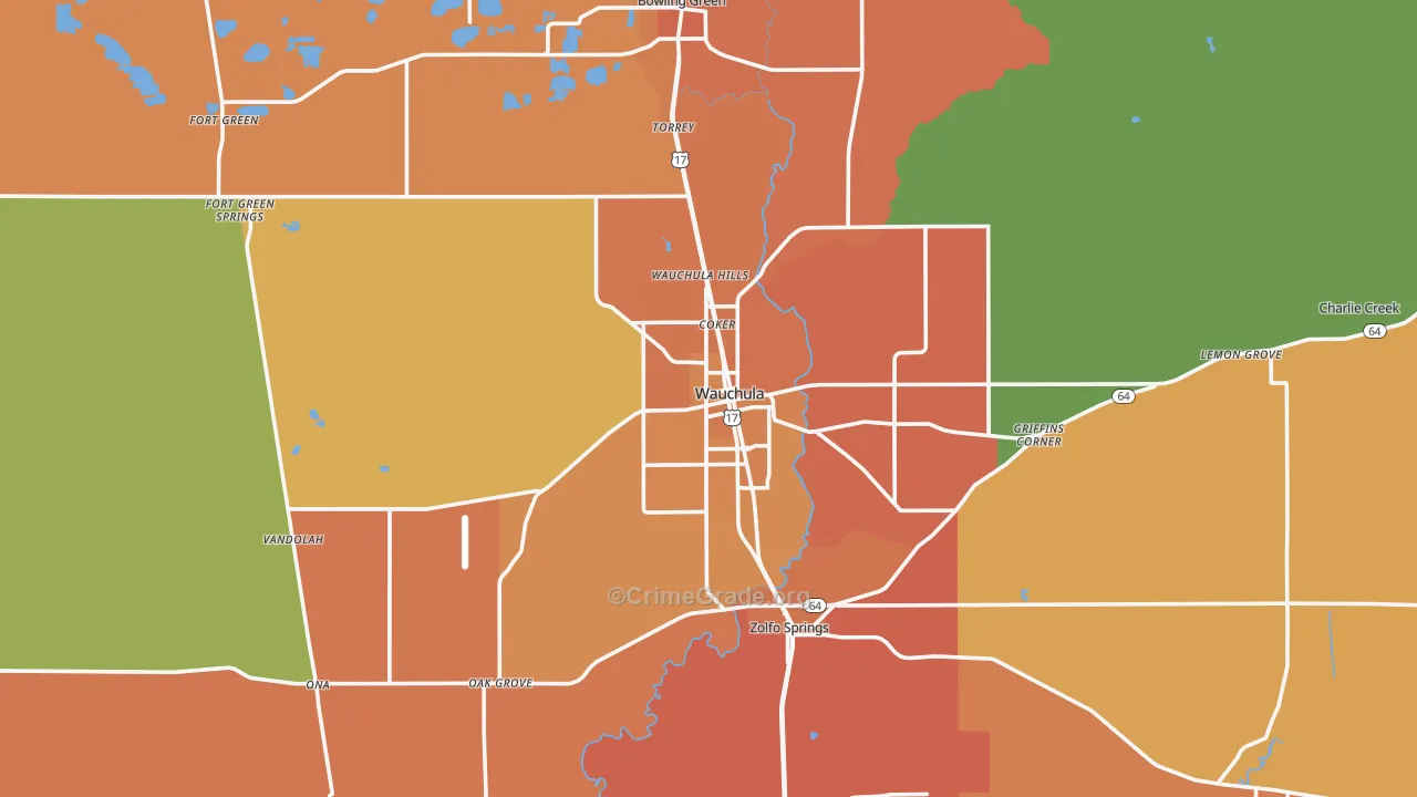 Hardee County, FL Map of Murder Rates