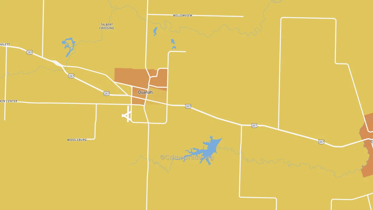 Hardeman County, TX Map of Murder Rates