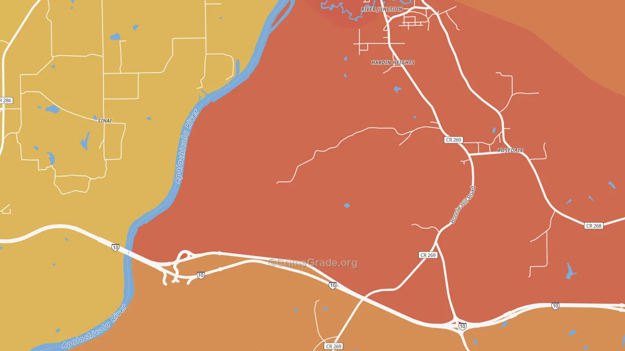 Hardin Heights, FL Map of Murder Rates