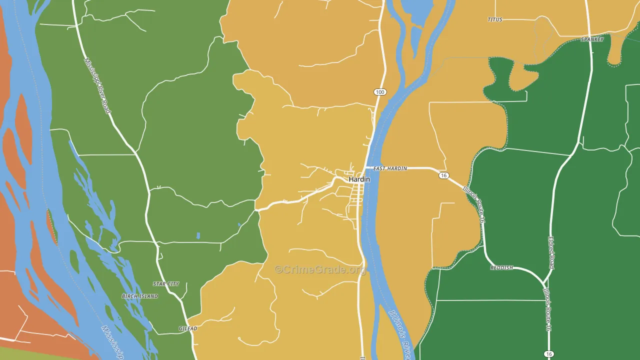 Hardin, IL Map of Murder Rates