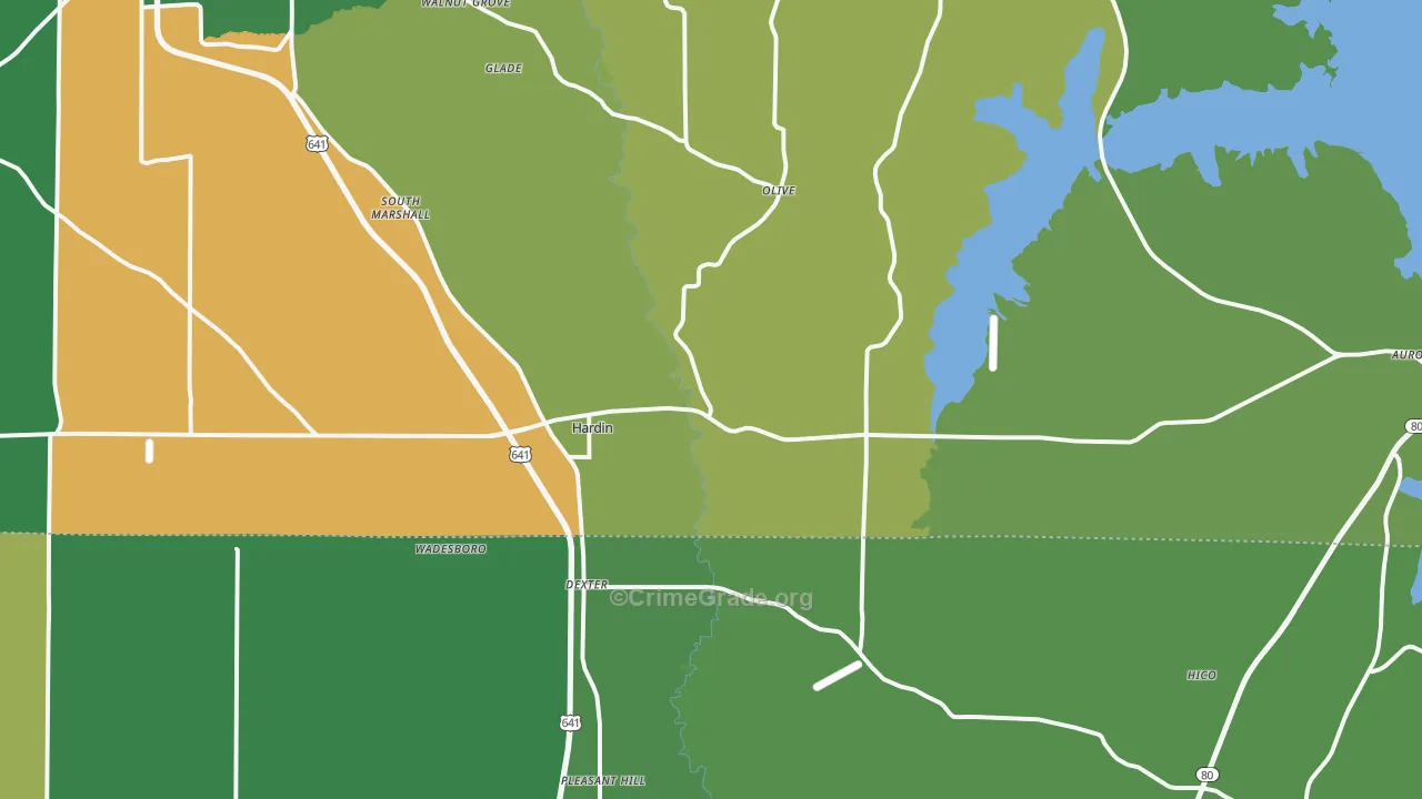 Hardin, KY Map of Murder Rates