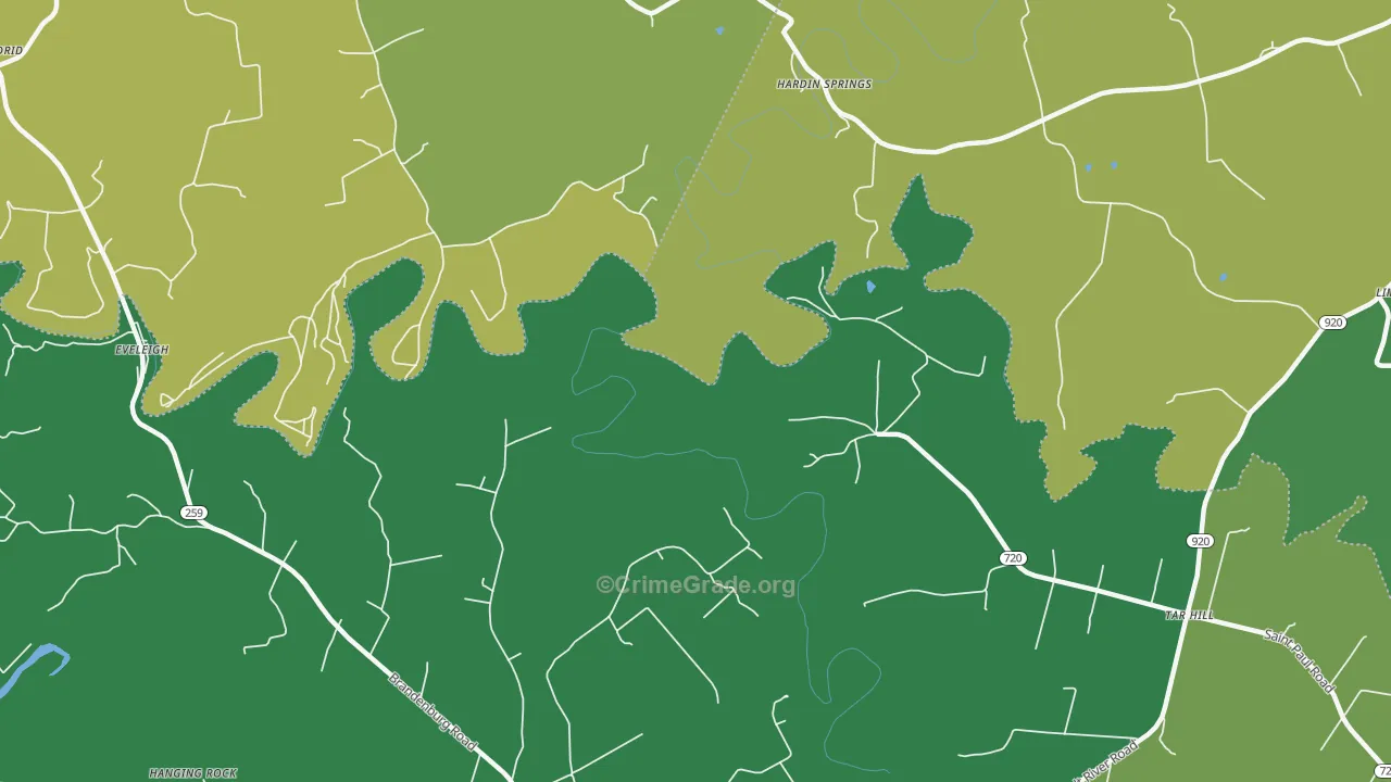 Hardin Springs, KY Map of Murder Rates