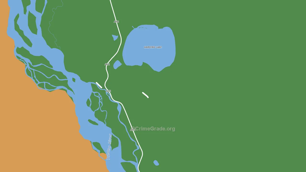 Harding-Birch Lakes, AK Map of Murder Rates