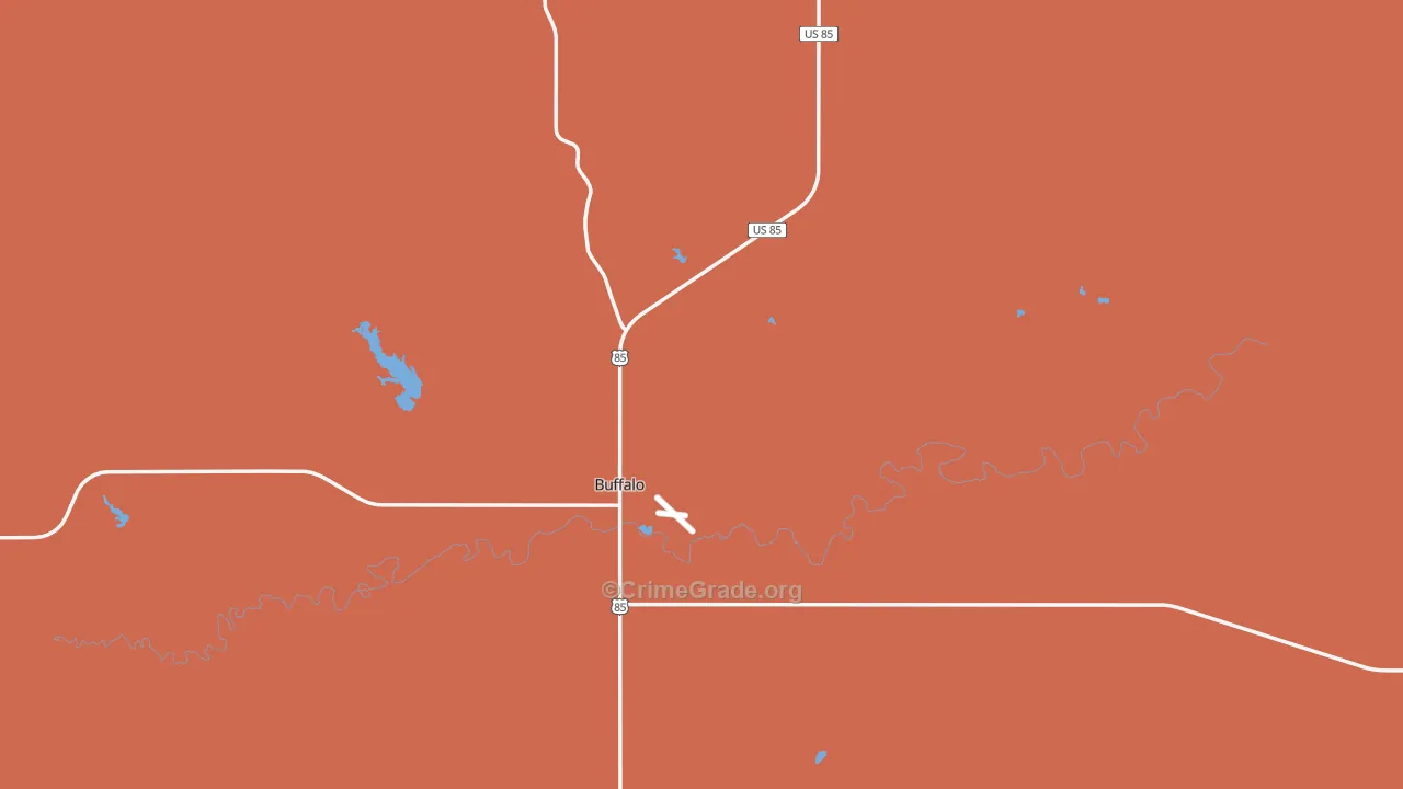 Harding County, SD Map of Murder Rates