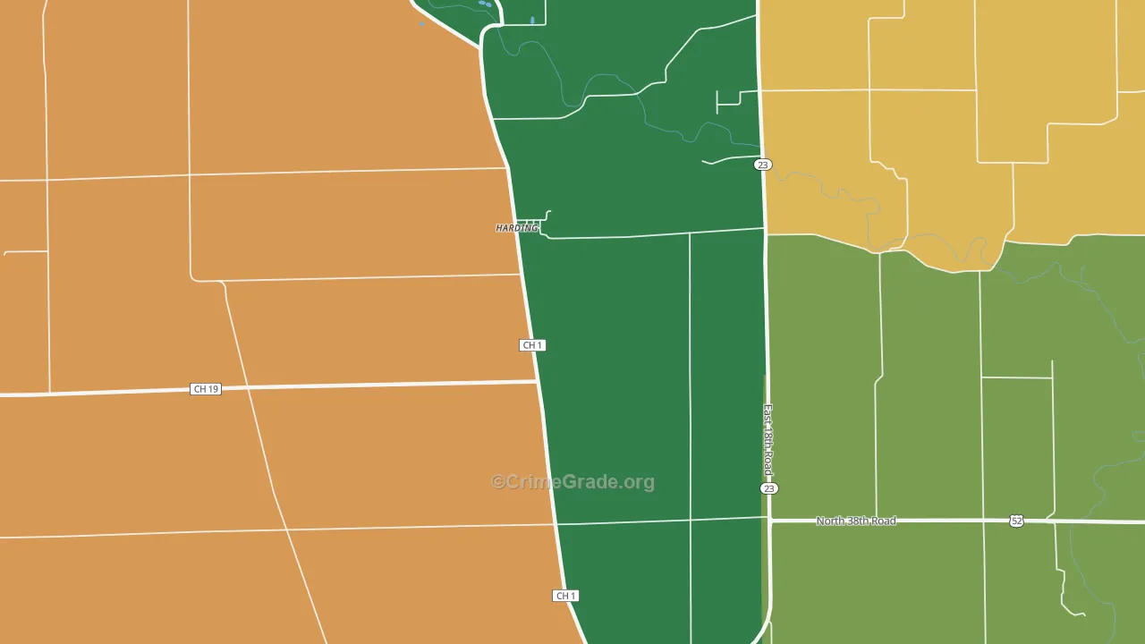 Harding, IL Map of Murder Rates