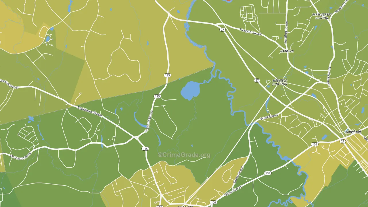 Harding, MA Map of Murder Rates
