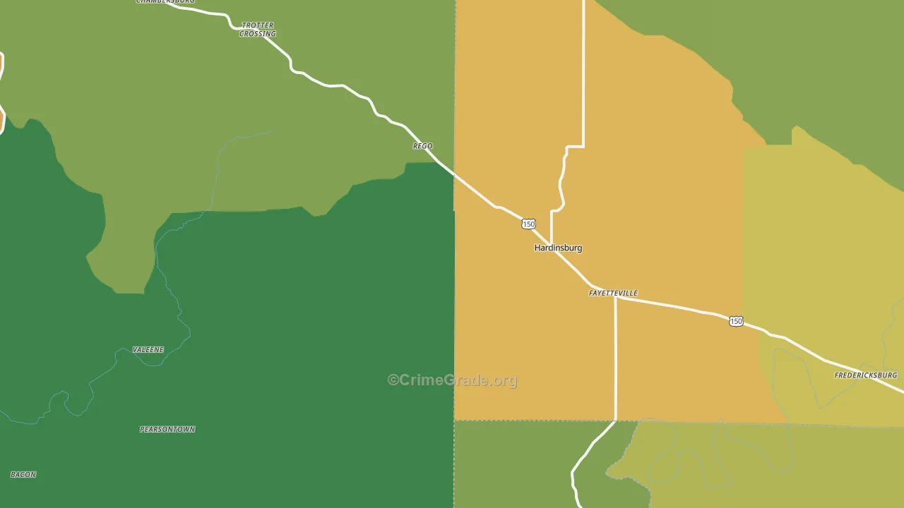 Hardinsburg, IN Map of Murder Rates