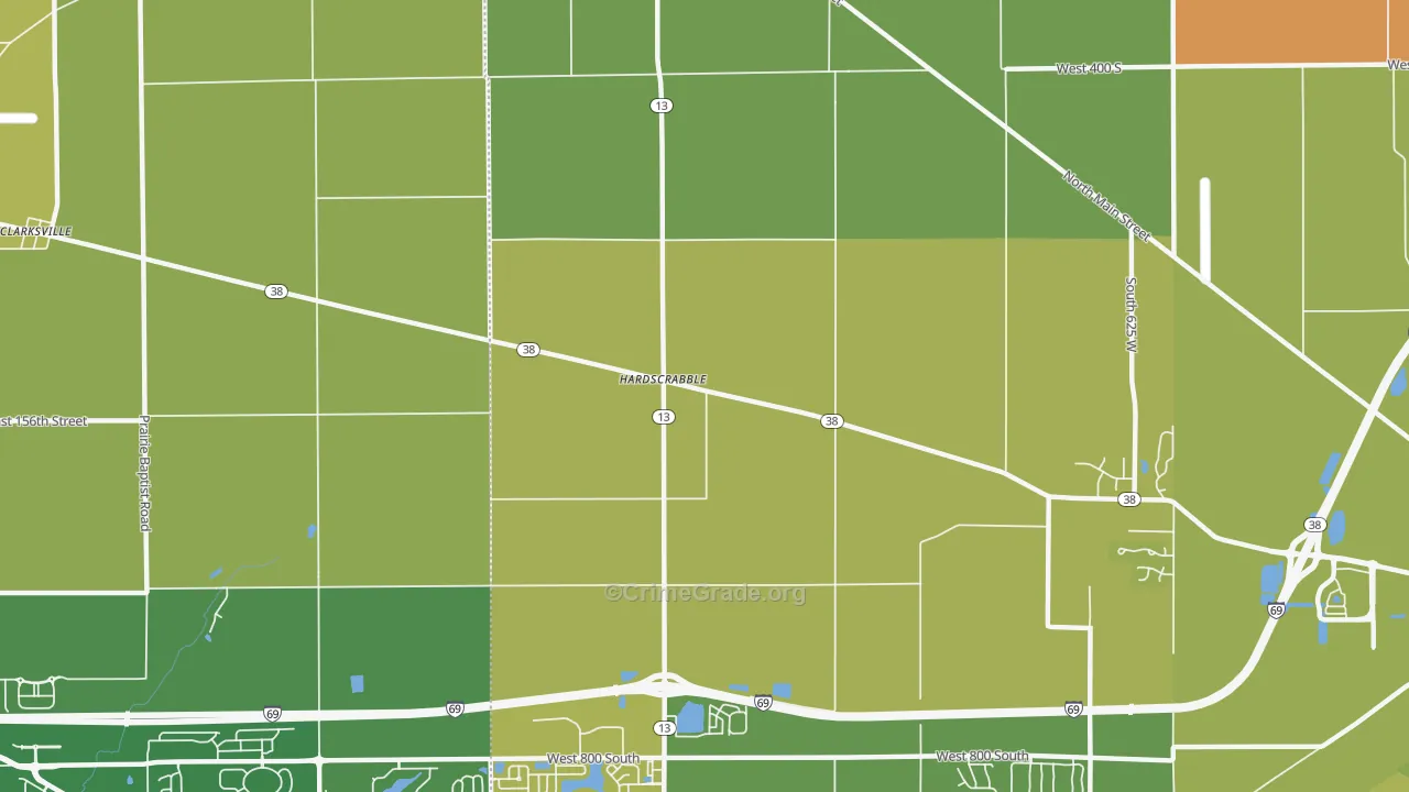Hardscrabble, IN Map of Murder Rates