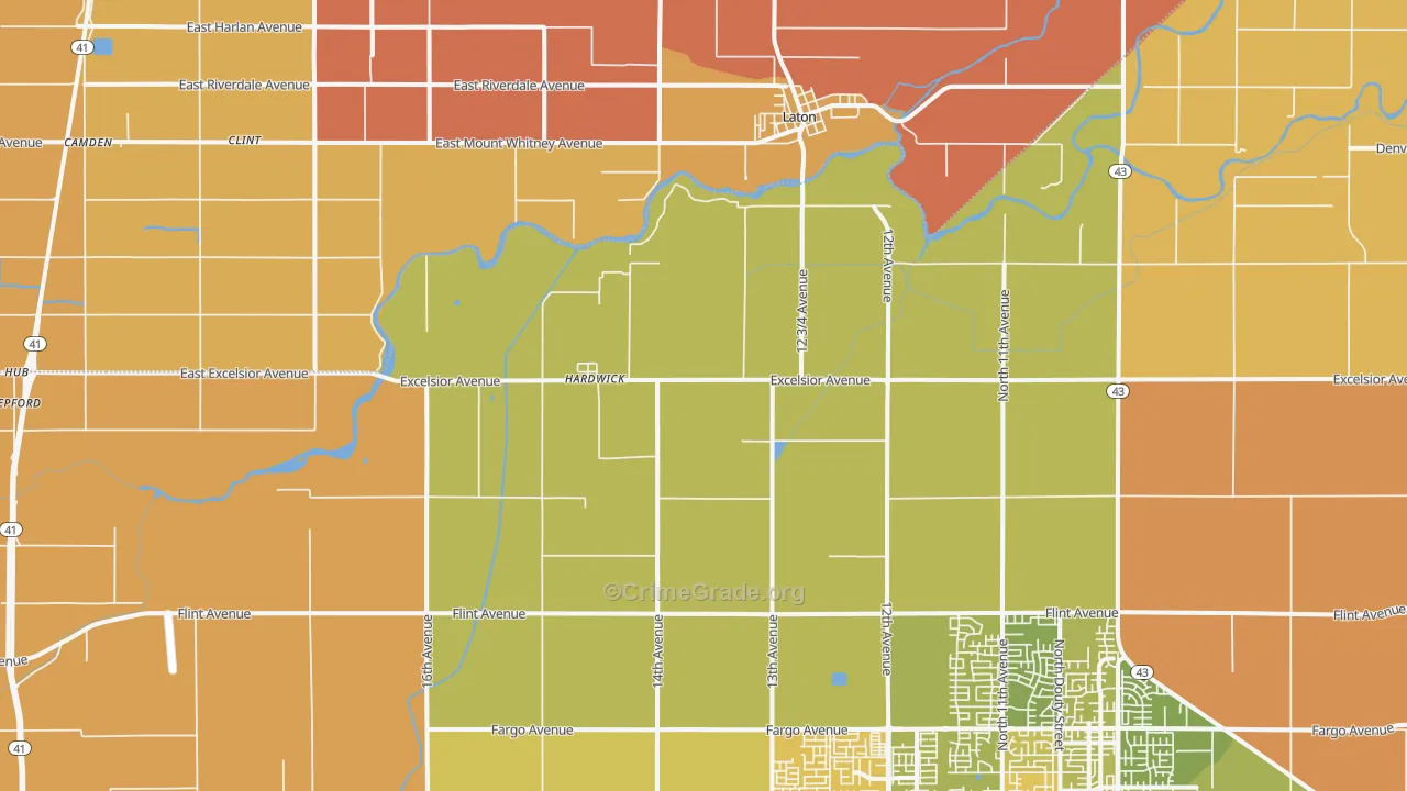 Hardwick, CA Map of Murder Rates