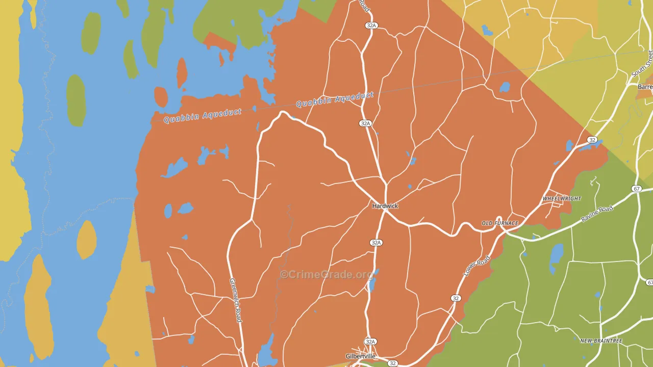 Hardwick, MA Map of Murder Rates
