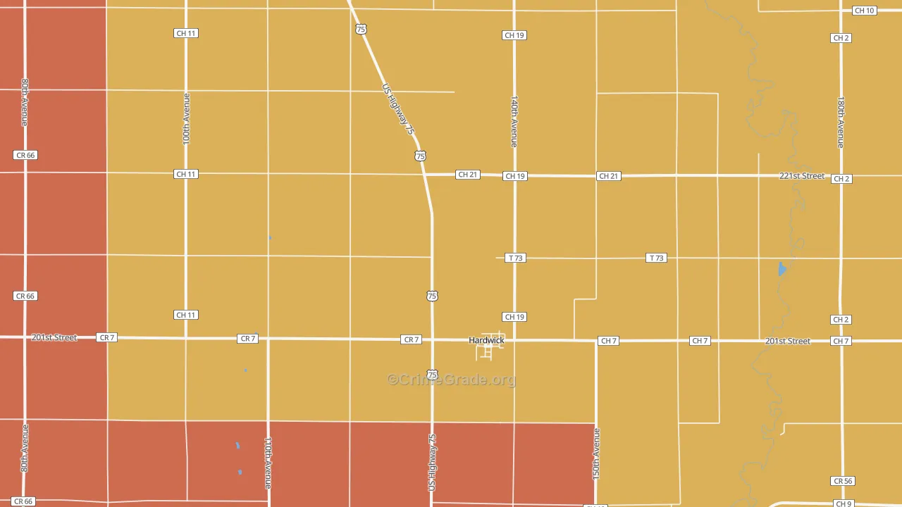 Hardwick, MN Map of Murder Rates