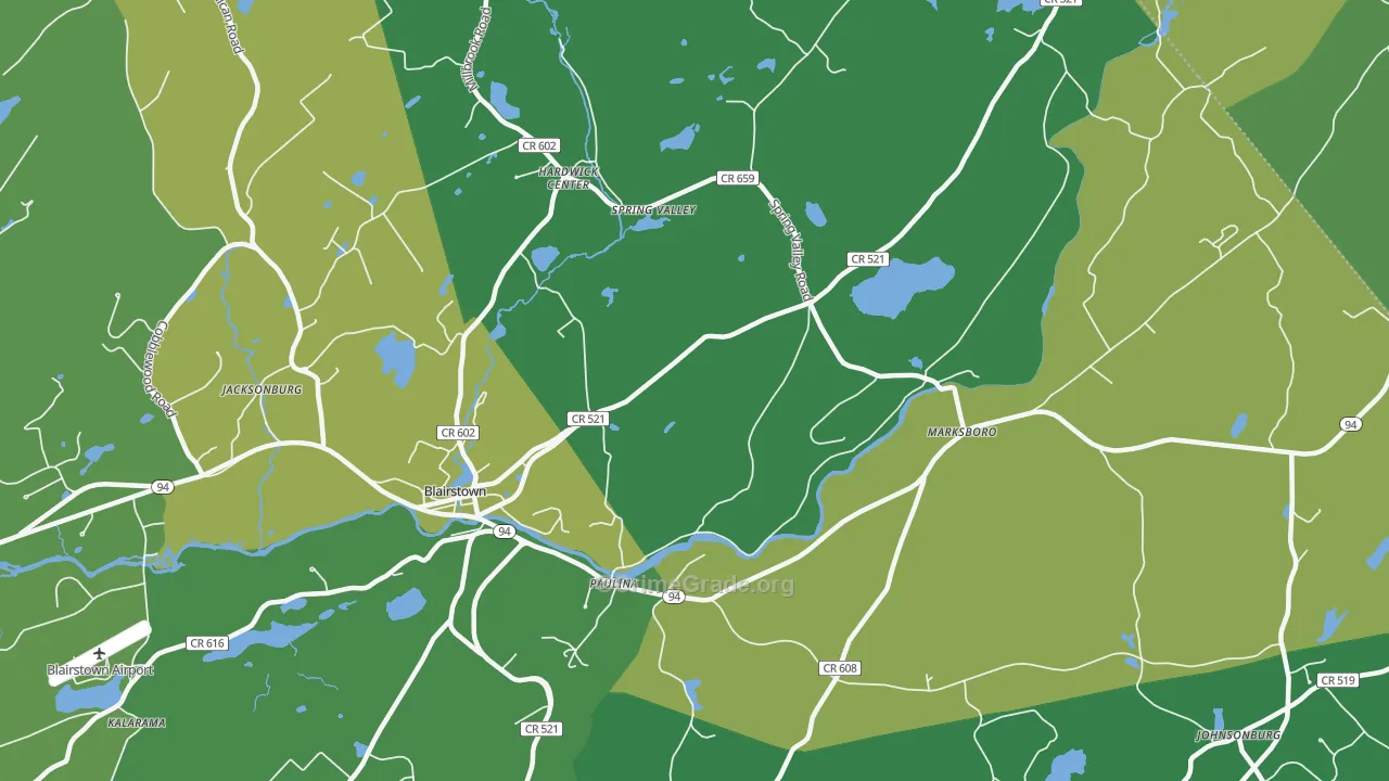Hardwick, NJ Map of Murder Rates