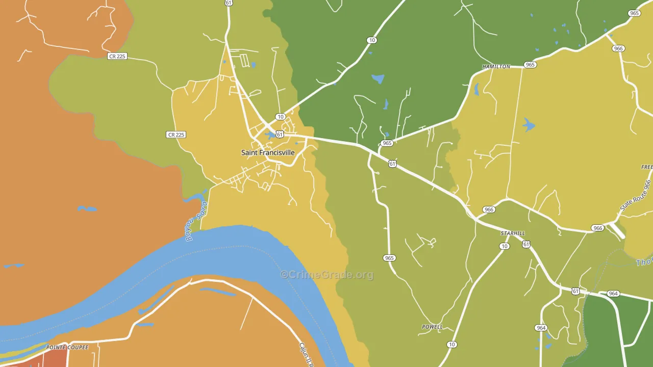 Hardwood, LA Map of Murder Rates