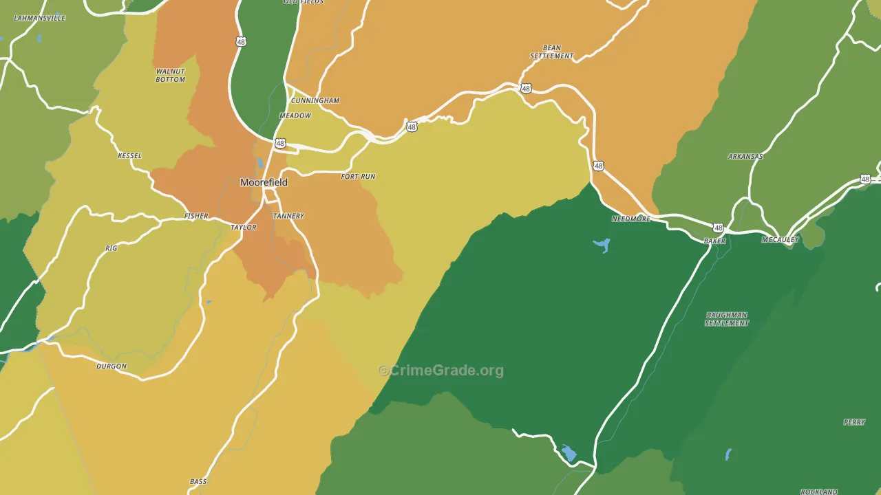 Hardy County, WV Map of Murder Rates