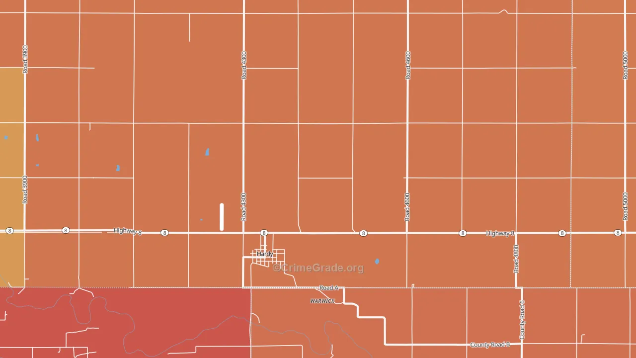 Hardy, NE Map of Murder Rates
