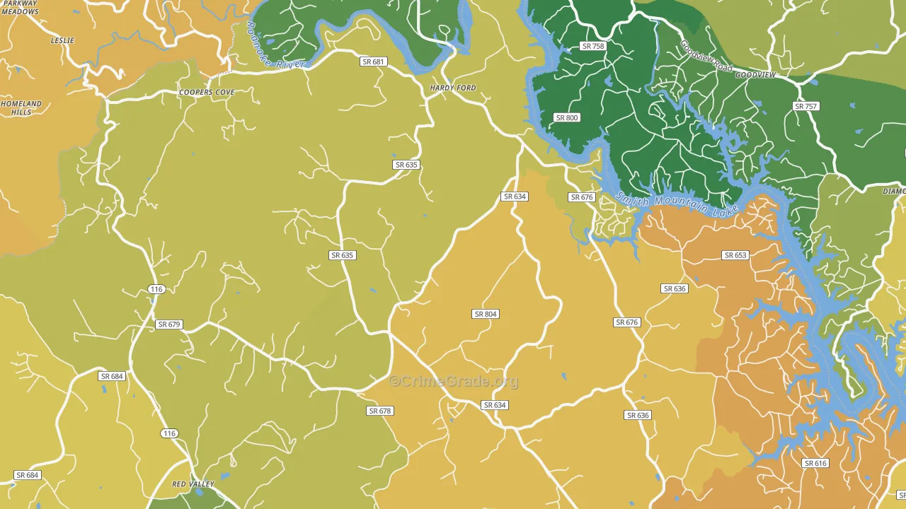 Hardy, VA Map of Murder Rates